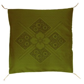 Merry Night Z5902-53 Zabuton Cover, "Fukule" Green, Eight-end Pattern, Approx. 23.2 x 24.8 inches (59 x 63 cm), Zipper Type, Blown Weave, Four Corner Tassel Decoration, Buddhist Memorial Service, Japanese Modern Japanese Room, Washable,