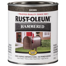 Rust-Oleum 239073 Stops Rust Hammered Finish Paint, Quart, Brown 32 Fl Oz (Pack of 1)