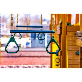 Eastern Jungle Gym Heavy-Duty Ring Trapeze Bar Combo Swing ,Large 20" Trapeze Bar with Coated Swing Chains 43" Long