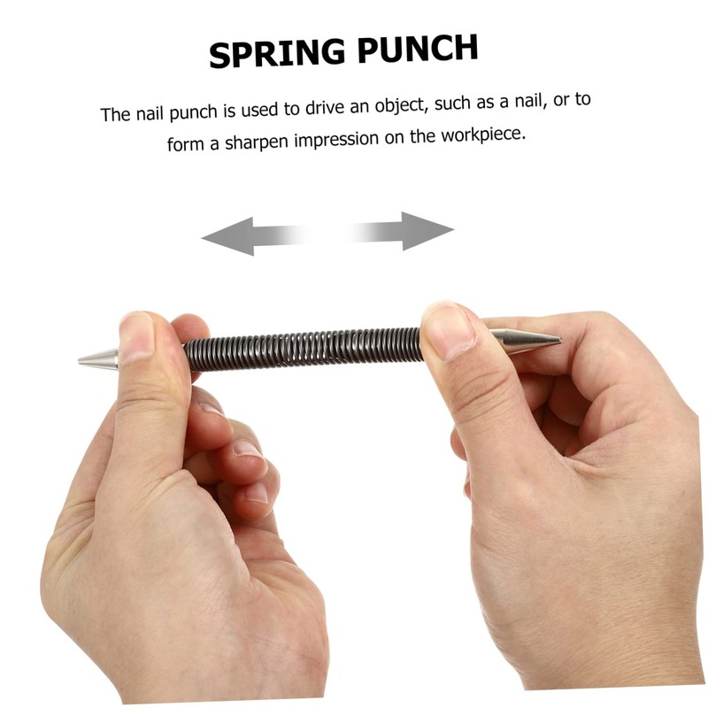Angoily 2pcs Small Dual Nail Setter Punch Spring Loaded Tool