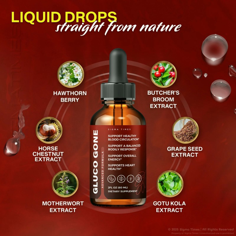 Sigma Times (2 Pack) Gluco Gone Drops - GlucoGone Liquid