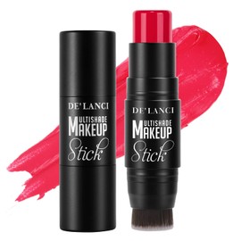 Creamy Blush Stick With Brush for Mature Skin/Lip/Eyes,Lightweight Luxuriously Blendable Rose Color Matte Multi Blush Stick for All Ages, Long Lasting Waterproof Cream Blush for Cheeks/Face #2