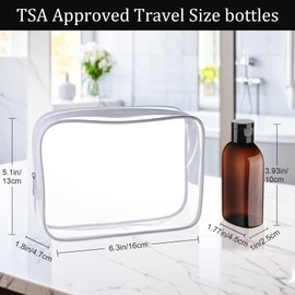 Decorniqu 4 Pack 100ml Travel Bottles for Toiletries TSA Approved Travel Size Containers Leakproof Travel Shampoo and Conditioner Bottles Empty Plastic Squeeze Bottles with Flip Cap Travel Essentials
