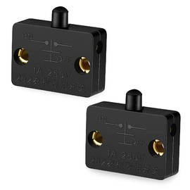 2 Pack Cupboard Door Switch 1A 250V Cupboard Light Control Switch Cupboard Auto Control Switch Push to Break Light Switch for All Kinds of Cabinet Doors (black)