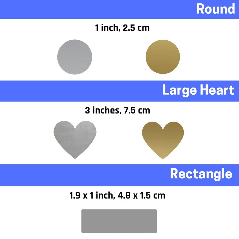 Pack of 50, Heart Scratch Off Sticker - 8 x