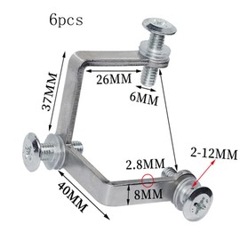 Lokatall 6Pcs Rimless Glass Clamp Bracket Adjustable Glass Clamp Holders, Screen Partition Clips, Balustrade Glass Brackets for Display Case Glass, Fish Tank, Balustrade Glass Office Partitions
