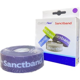 Sanctband Product of Malaysia Level 3 Heavy 1"X2m Plum Comprefloss FlossBand Recovery Band Flossing Sore Muscles Increasing Mobility Stretch Band Reducing Soreness Improving Movement Reducing Soreness