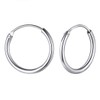 925 Sterling Silver Tube Hoop Earrings 15mm Wedding Bridal Jewelry