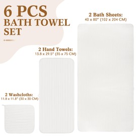 Mindsoft 6 Pcs Extra Large Bath Towel Set 40 x 80 Inch Oversized Bath Sheets for Adults Quick Dry Soft Luxury Jumbo Towel Sets for Bathroom Hotel Spa Collection