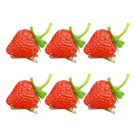 6Pcs Red Cute Strawberry Hair Clips, Cute Hairpin Realistic Girl Hair Barrettes Fruit Hair Clips Strawberry Clip Hair Accessories for Girls Clips and Barrettes
