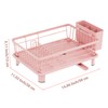 YOFUGA Cute Pink Dish Drying Rack with Drainboard,Dish Racks for
