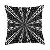 Star Effect Geometric Symmetrical Pattern White On Black Throw Pillow