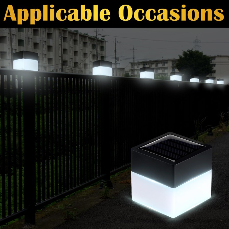 Tujoe 25 Pack Solar Fence Post Cap Lights 2In x
