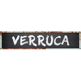 VERRUCA Rectangle Chalkboard Look with Chalk Style Font Effect 8" Wide Magnet for use on Any Steel Surface