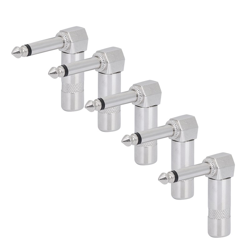 5pcs Right Angle 6.35mm Mono Phone Plug Guitar Audio Jack