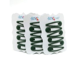 18x Hair clips barrettes Bottle Green School Uniform Colour hair Clips Slides Sleepies Snaps Bendies for Girls hair dark green