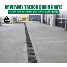 Natotela Galvanized Steel Driveway Trench Grate-39.4x9.8 in. Metal Channel Drain Grate,Outdoor Heavy Duty Channel Drainage Cover for Garage Factory Parking Lot Commercial Concrete Floor