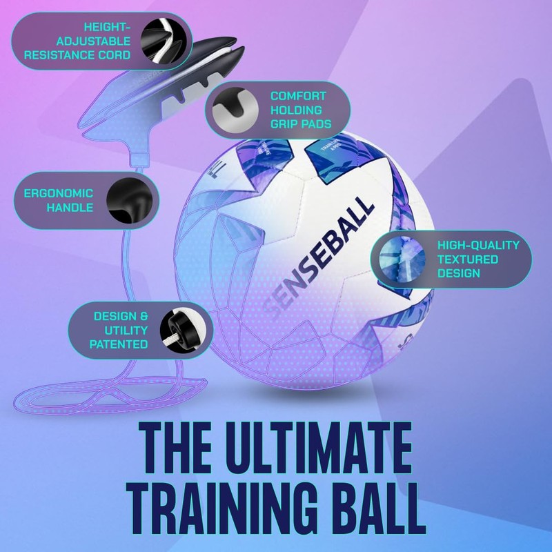 SenseBall Football Training Ball & App - Size 3, All-Level,