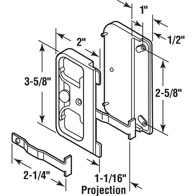 Prime-Line A 142 Black Plastic Mortise Style Screen Door Latch