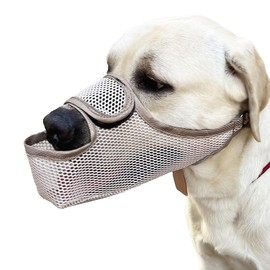 Yoolhamy Dog Muzzle for Large Medium Small Dogs, Soft Mesh Muzzles with Front Opening Design, Breathable Pet Dog Mouth Cover to Prevent Biting, Licking, Chewing, Scavenging