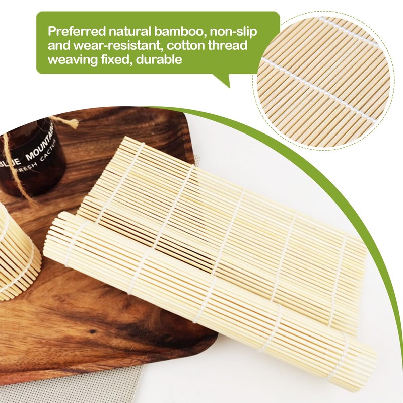 SXTDKMJ 4 PCS Sushi Making Kit, Sushi Rolling Mat Bamboo