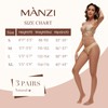 MANZI 3 Pairs Toeless Pantyhose Tights for Women Ultra Thin