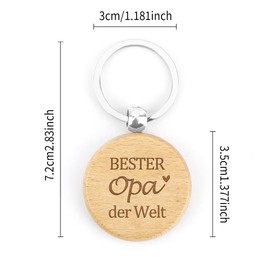 JoyrnalK Father's Day Gift for Grandpa Gift Birthday Gift Father's Day Grandpa Gifts for Grandpa Gift Grandpa Birthday Best Grandpa Gift Keyring Grandpa Gift Christmas, Woodenkeychain-yeye3, Unit size