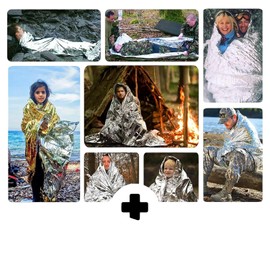 Emblem Outdoor Emergency Thermal Blanket Made of Mylar for Survival, Hiking, Camping, First Aid, and Bug Out Bag (4-Pack)