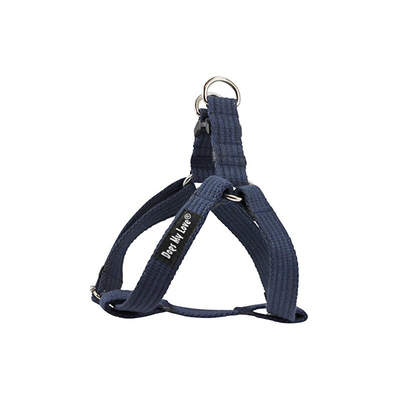 Cotton Web Adjustable Dog Step-in Harness 4 Sizes Blue (Small:
