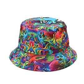 Reversible Fisherman's Hat Sun Hat Casual Hat (Fantasy, Tie-Dye)