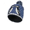 Pachamama Women Wool Bobble Beanie Hat Handknitted Penguin Design Multicoloured