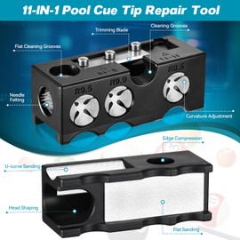 Darivefish 11-in-1 Pool Cue Tips Shaper, Pool Cue Tips Replacement Kit, Pool Cue Repair Kit for Billiard Enthusiasts