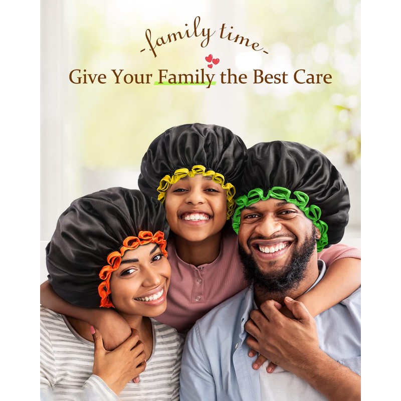 mikimini Black Shower Cap 1 Pack, Reusable, Double Layers Waterproof