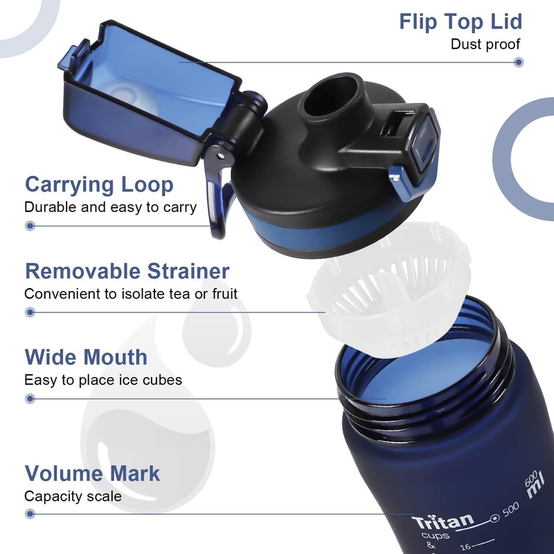 Opard Peak Water Bottle 20 Oz BPA Free Tritan Plastic