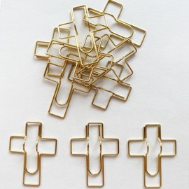 Golden Cross Shaped Pen Clips - 10 Pack, Pen Clip for Bibles, Journals & Daily Document Organization