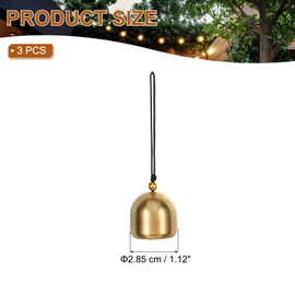 PATIKIL Small Bulk Hanging Bell, 3 Pcs Chinese Feng Shui Bell Good Luck Wind Chime for Door Window Home Garden Decor Wealth and Safe Pendant, Golden-Black