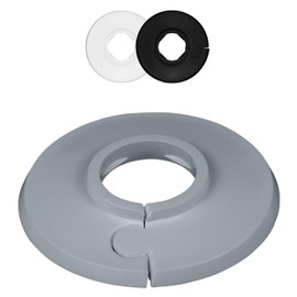 FUX Pack of 2 Single Heating Pipe Rosette 8 mm - 60.3 mm, Heating, Pipe Cover, Cover Rosettes, Trim, Radiator Rosettes, Polypropylene, in Special Colours (42.4 mm, RAL 7040)