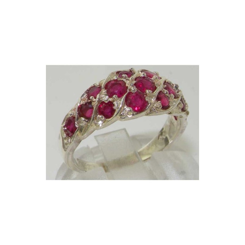 925 Sterling Silver Natural Ruby Womens Promise Ring - Size