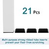 sourcingmap 21pcs 15 x 40mm Plastic Rectangle Ribbed Tube Inserts