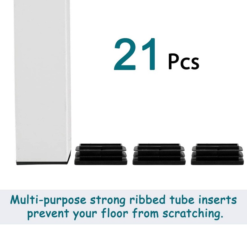 sourcingmap 21pcs 15 x 40mm Plastic Rectangle Ribbed Tube Inserts