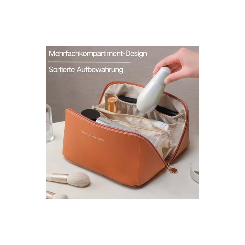 Women's Cosmetic Bag, 001 Brown