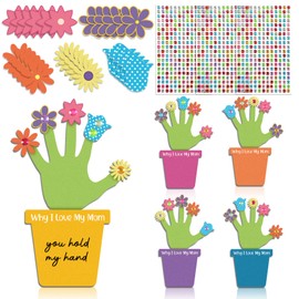 Honoson 20 Sets He is Risen Handprint Craft Kit Easter Christian Crafts Kit Religious Bible Foam Crafts for Kids Sunday School Classroom Home Party Activities(Vivid)