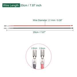 sourcing map 25pcs Flat Terminal Crimp Socket 2.8mm with Insulation Sleeve 20cm 20AWG Wire Red Black Assortment Kit for Lamp Switch