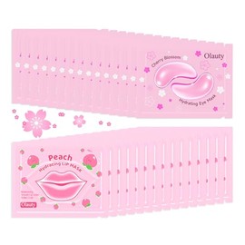 Sulily Mascarillas Labiales Y Parches Para Ojeras Rosas, Mascarillas Para Ojos Con Colágeno Para Líneas De Expresión, Bolsas, Ojeras Y Arrugas,...    
