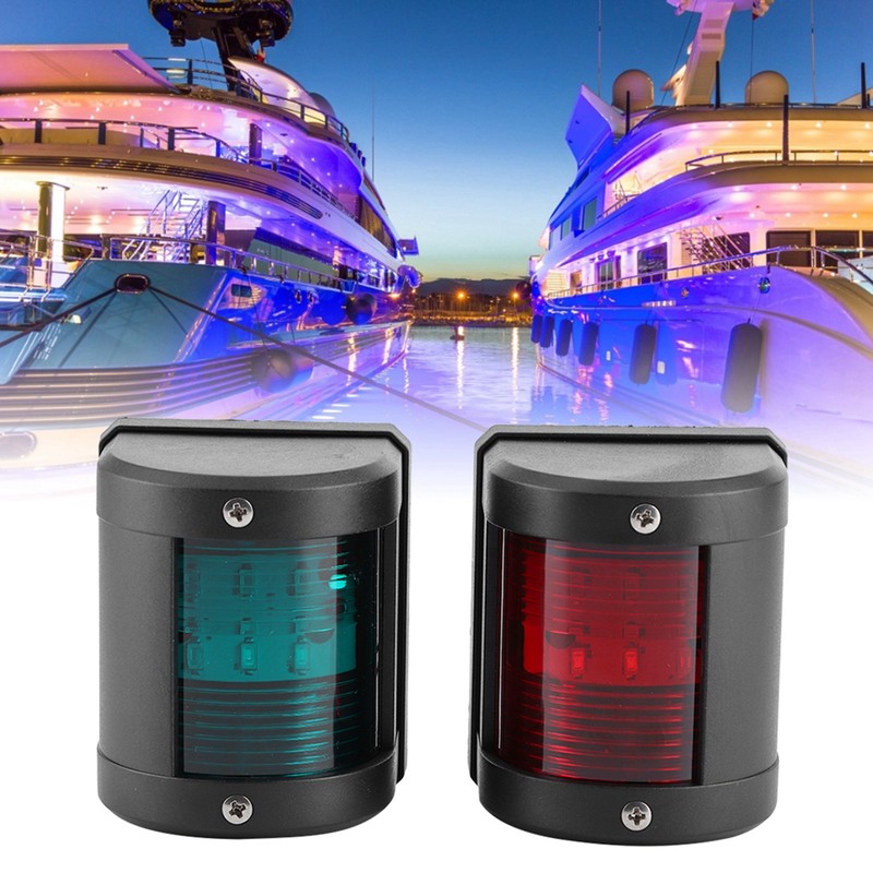 Pair of IP66 Signal Lamp Red Green LED Navigation Warning