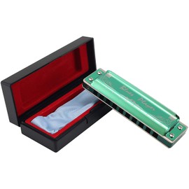 East top Harmonica C, Upgraded Blues Harmonica Key of C 10 Hole Blues Harp Mouth Organ Diatonic Harmonica for Adult, Professional, Beginner, Kids (Green)