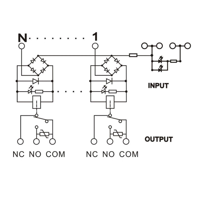 GAEYAELE 4 Channel Relay Module 1 SPDT DIN Rail Mount