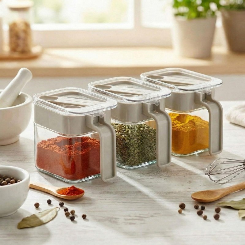 Suclain 6 Pcs Condiment Jar Spice Container 13.5oz Sugar and