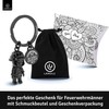 LANOLU Fireman Key Ring, Fire Brigade Gifts for Men, Lucky