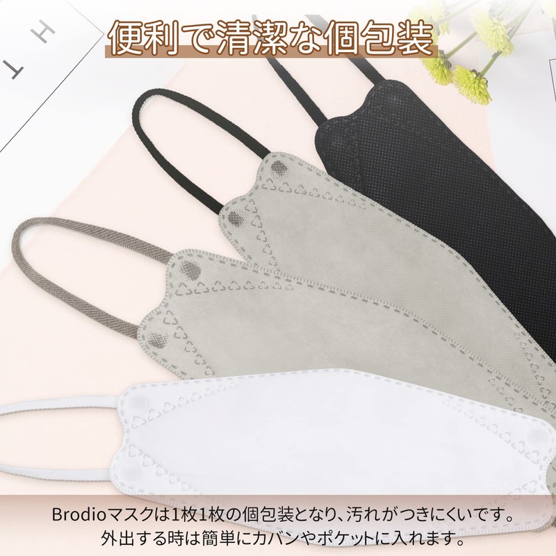 立体 マスク 大きめ22.5cm/やや大きめ21cm 不織布 個包装 30枚入 3D 大人用 【耳が痛くならない】 brodioマスク